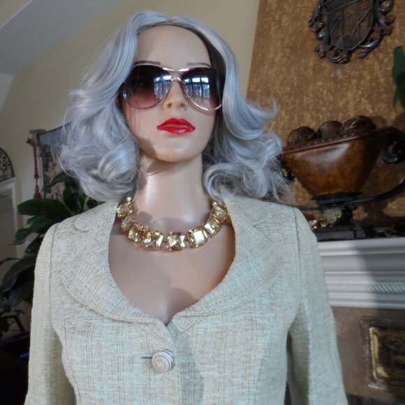 Moschino CheapandChic Yellow/Beige Tweed Skirt Suit Size US 8 - Picture 5 of 16